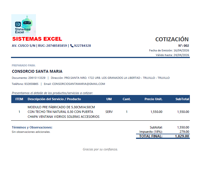 Exportación a PDF