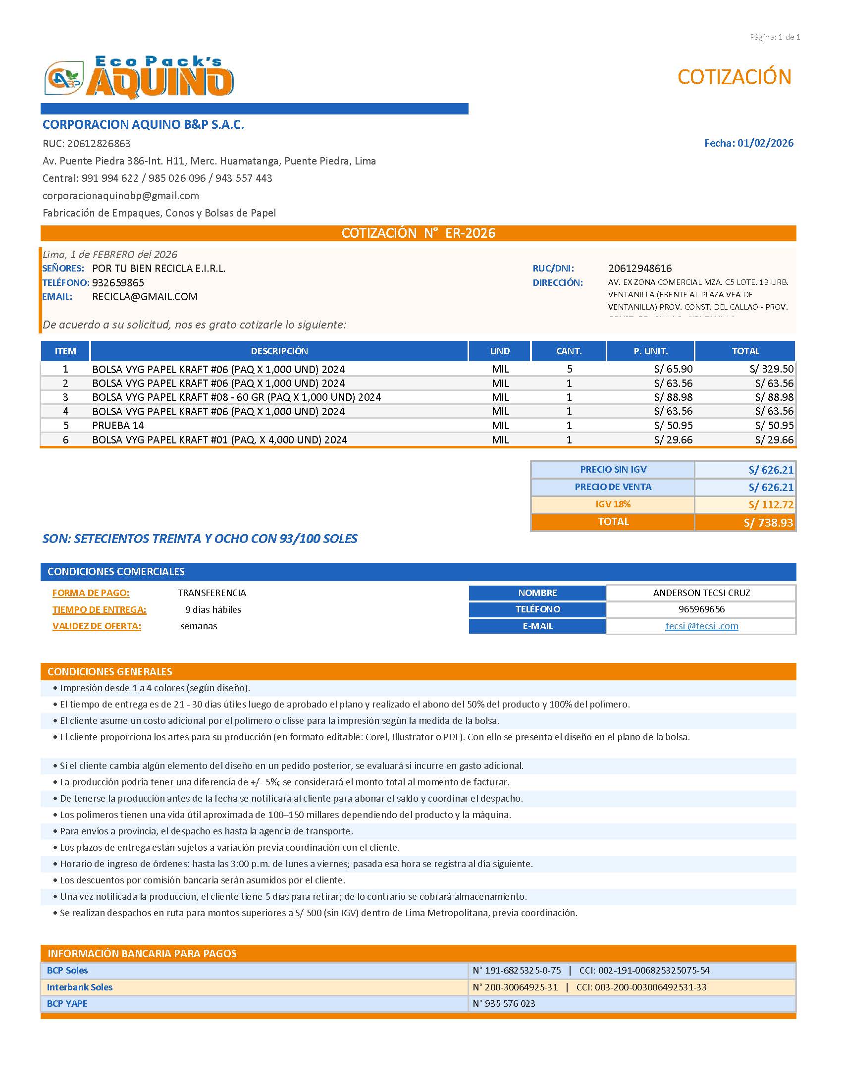 Personalización Modelo 1
